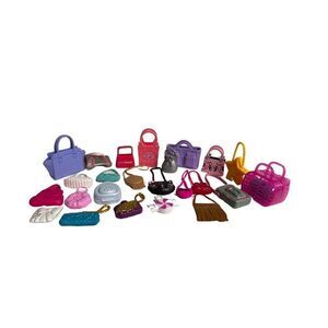 24 Barbie Monster High Brats Accessories Toy Purses Bags Totes Lot Bundle